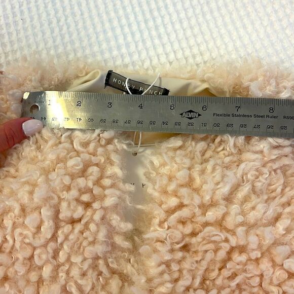 NWT- Honey Punch Pink Cream Teddy Bear Bomber Jacket - Picture 15 of 15